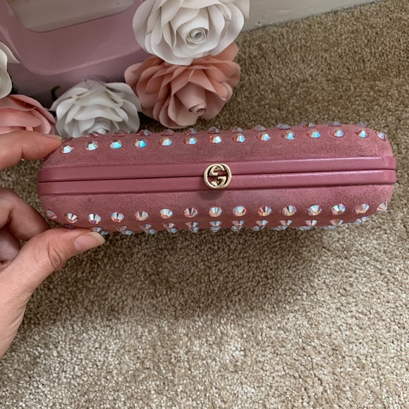 Authentic Rare Gucci Suede Studded Clutch - Picture 5 of 16